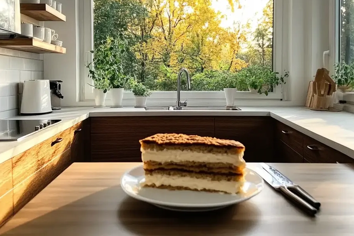 Chocolate eclair dessert with creamy layers and chocolate ganache.