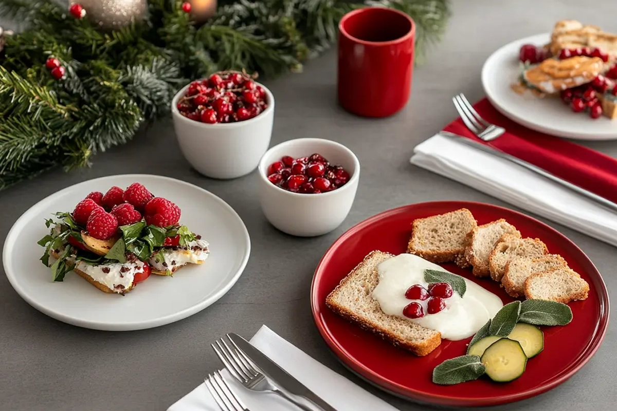 Santa breakfast setup with creative elements.