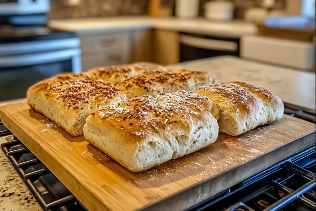 Sourdough discard crackers served with hummus and herbs.