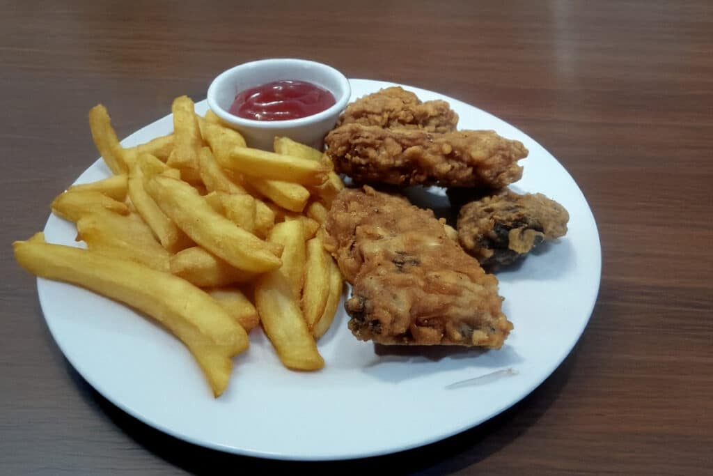 Fried Chicken and Fries